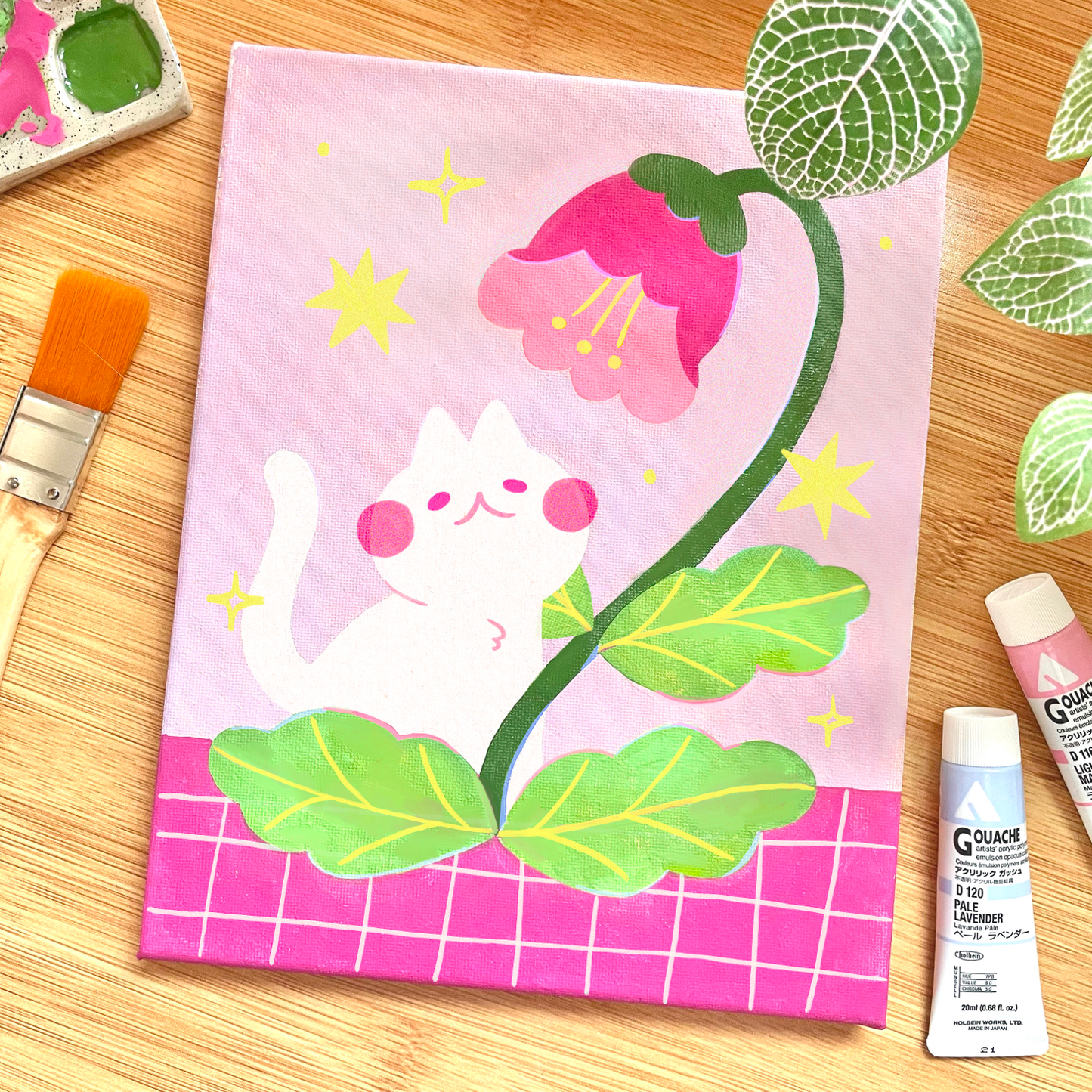Pink Tulip Gouache Print