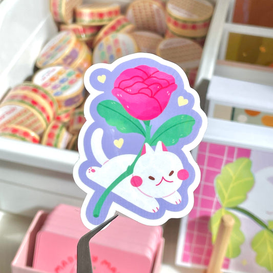 Rose Cat Sticker
