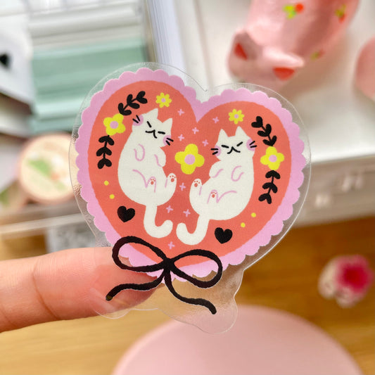 Cats in Love (Clear) Sticker